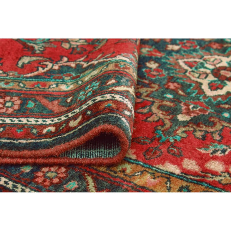 Fine Vintage Distressed Tristan Red/Charcoal Runner - 3'5" x 10'3"