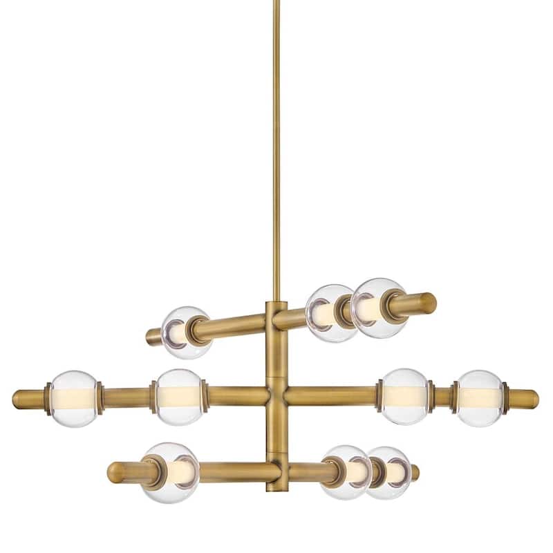 Hinkley Lighting 48335 Saxon 36" Wide LED Abstract Chandelier - Lacquered Brass