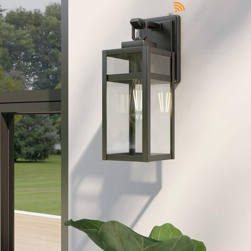 1-Light Outdoor Wall Light With Sensor - 5"x6.57"x14.06"