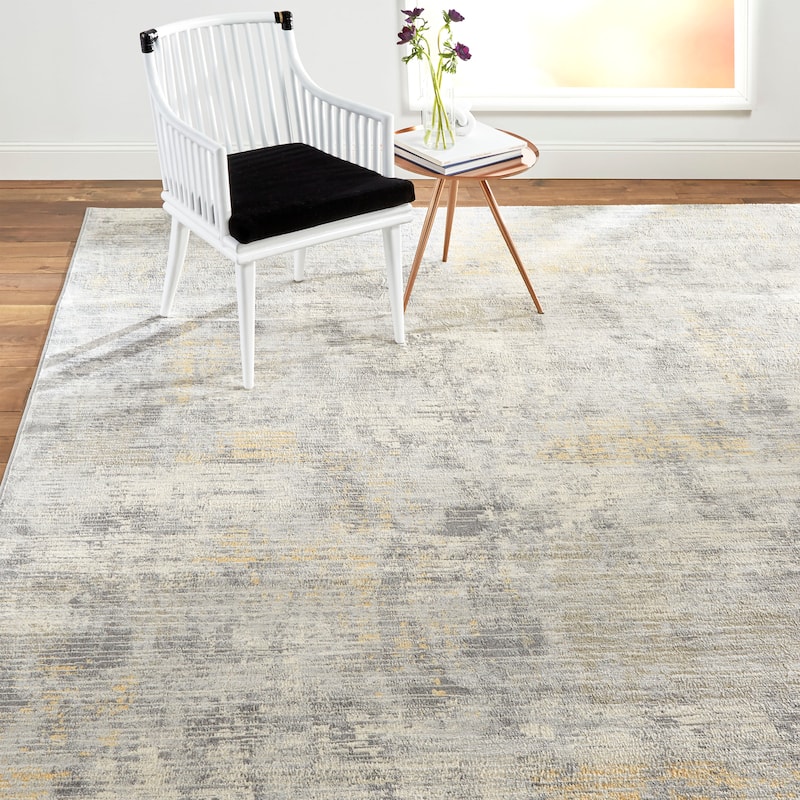 Home Dynamix Melrose Lorenzo Contemporary Abstract Area Rug - 6'6"x9'6" - Gray/Mustard - Rectangle