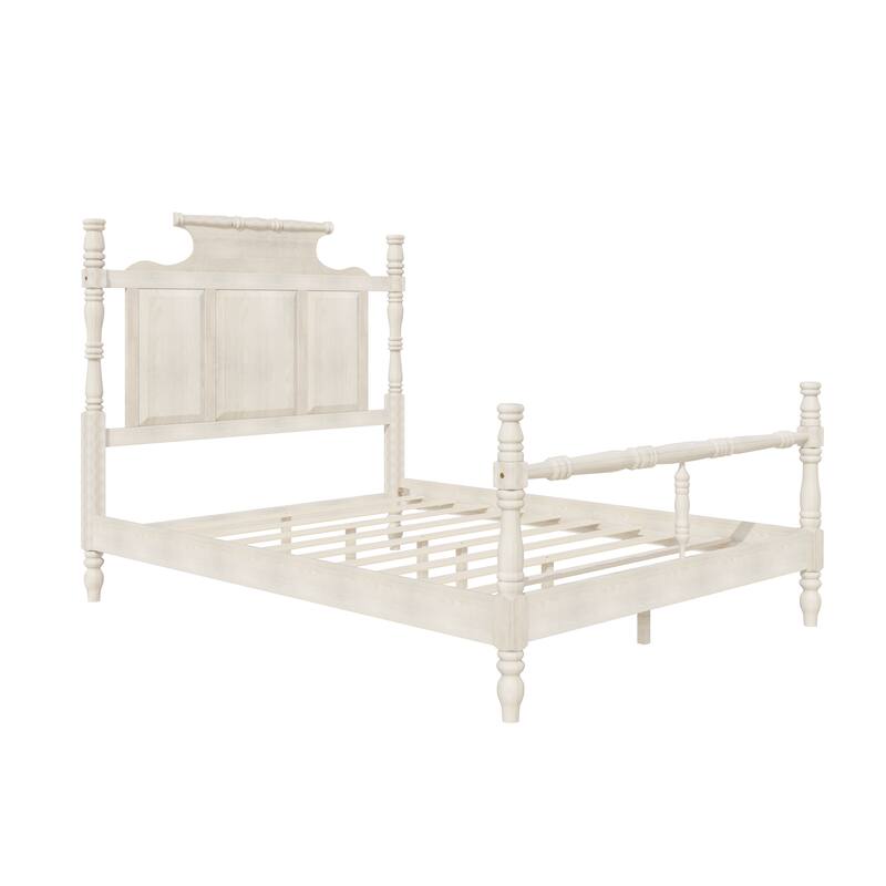 Vintage Country Style Wood Queen Size