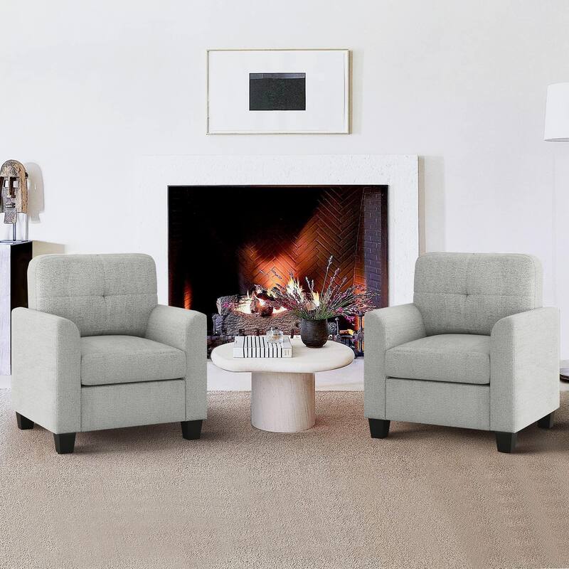 Mid-Century Upholstered Accent Chair Single Sofa with Armrest - 32.5"Lx28.9"Wx36.2"H
