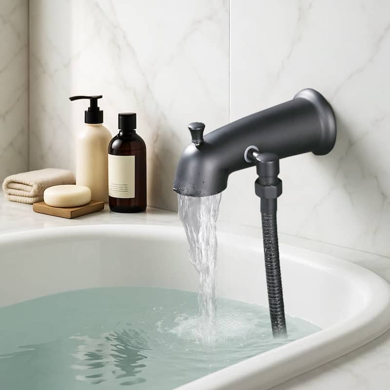 WOWOW Integrated Diverter Bathtub Spout with Showerhead Connection