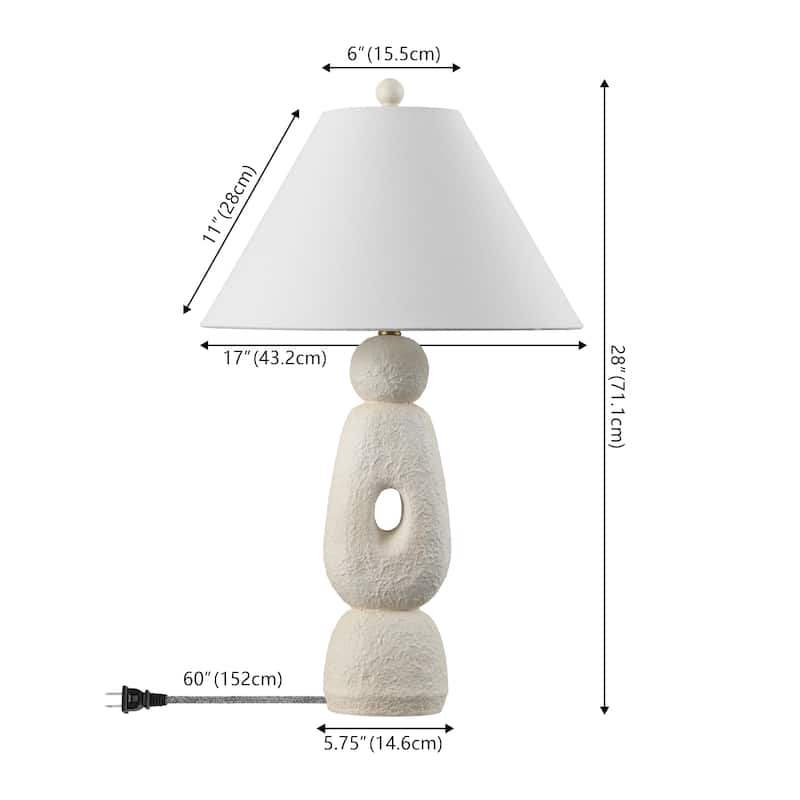 Henge 28" Organic Resin/Metal Stacked LED Table Lamp, (Set of 2) By JONATHAN Y