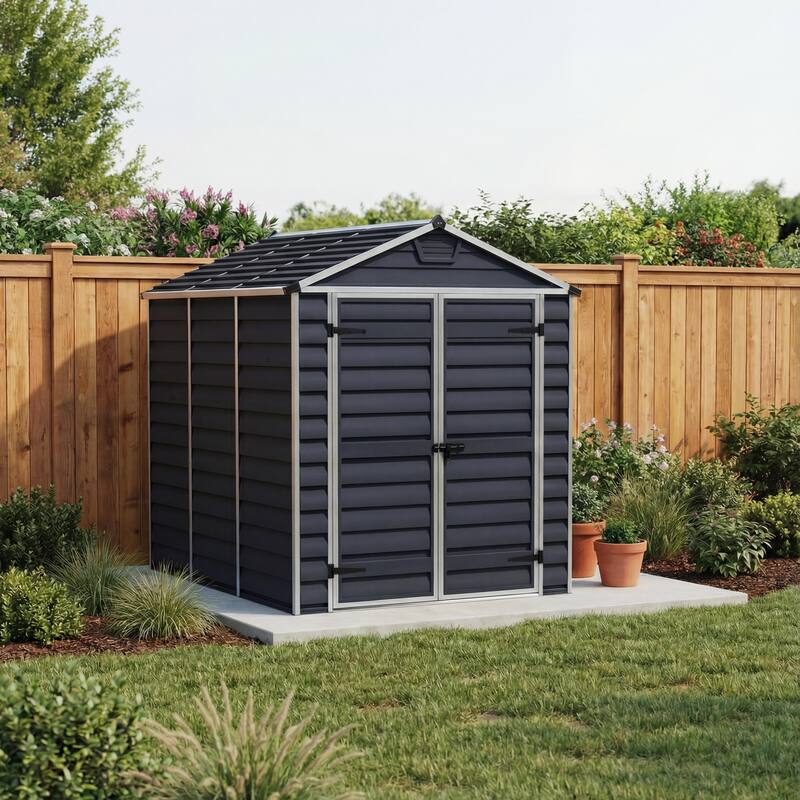 Skylight 6 ft. Midnight Grey Garden Outdoor Storage Shed - 6FT. X 8FT.