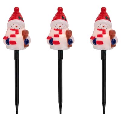 Set of 4 Jolly Snowmen Christmas Pathway Markers 16"