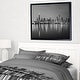 preview thumbnail 8 of 10, Designart "Chicago Skyline at Night Black and White" Cityscape Framed Canvas Print