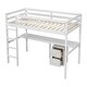 preview thumbnail 10 of 8, White Twin Size Wood Loft Bed with Under-bed Storage and Desk