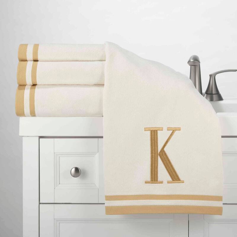 Avanti IVR/GLD Monogram 3-Piece Towel Set