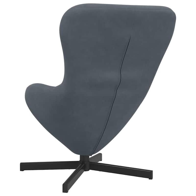 vidaXL Egg Chair Black/ Dark/Light Grey Velvet - 24.8 x 28.7 x 35.4