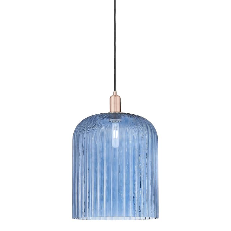 Innovations Lighting 716-1P-18-12 Bridal Veil Pendant Bridal Veil 12" - Antique Copper / Blue