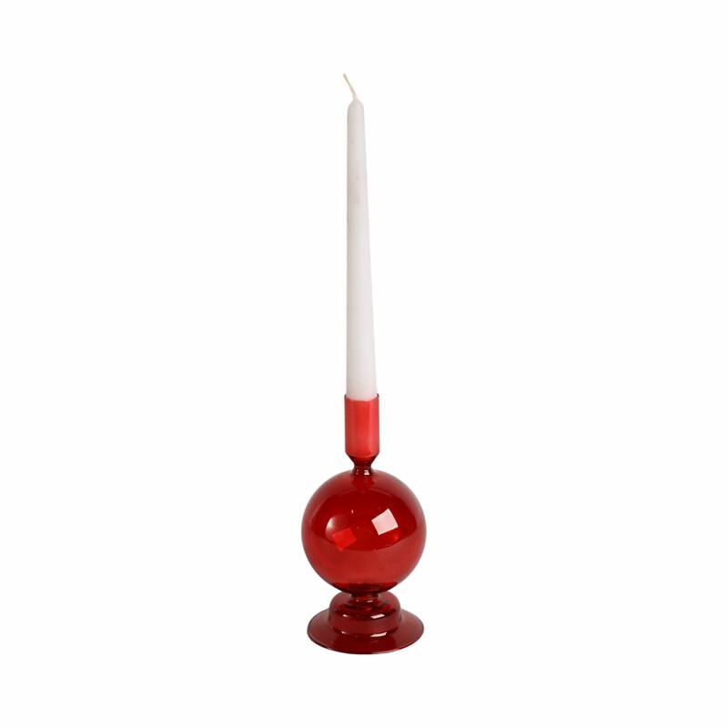 Modern Candle Holder with Round Bubble Sculptural Base - 4" x 4" x 7"