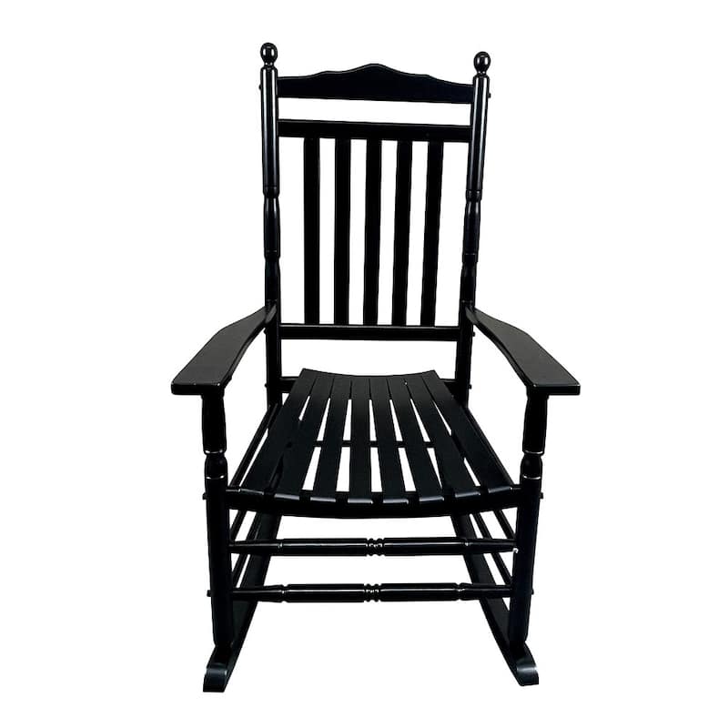 Balcony Porch Adult Rocking Chair with Wide Seat and Armrest