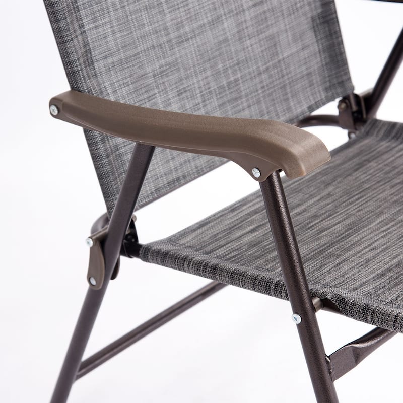 Costway Set of 2 Patio Folding Sling Back Chairs Camping Deck Garden - Set of 2