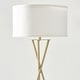 preview thumbnail 5 of 10, Brightech Jaxon 60 in. Antique Brass Mid-Century Modern LED Super Bright Floor Lamp with White Fabric Drum Shade