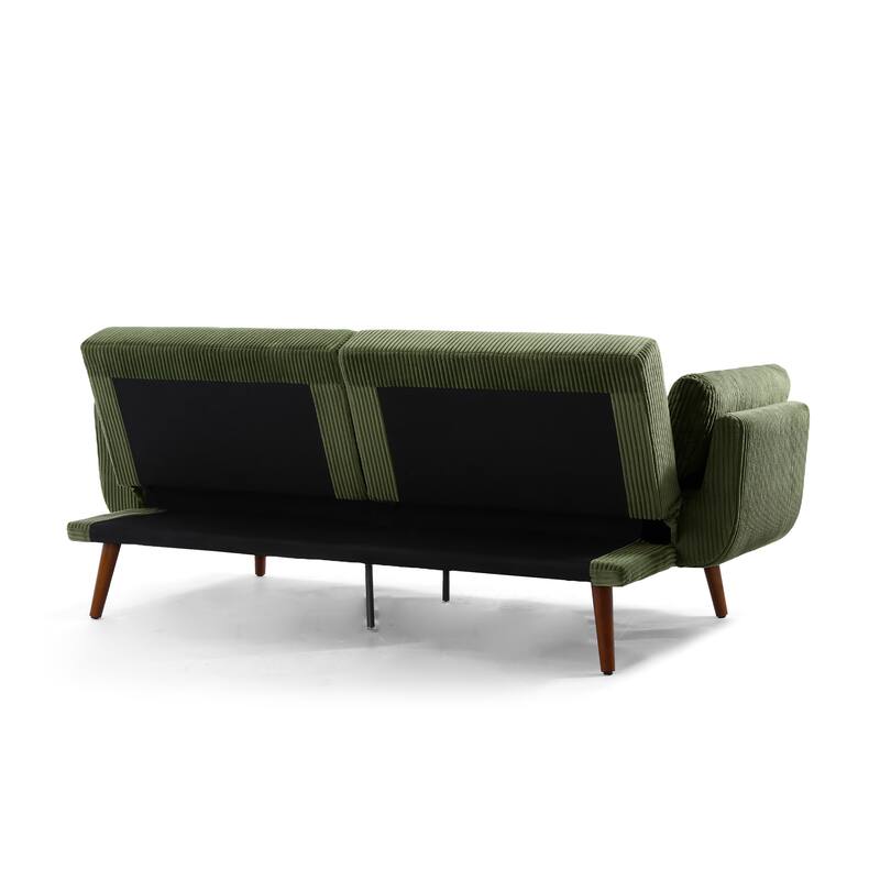 2 Set 73.5" W Upholstered Convertible Sleeper Sofa Bed with Pillows