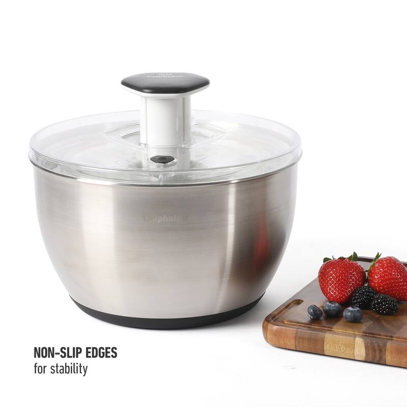 Calphalon Aero 6.3 Qt Salad Spinner, Fruit Wahser, Fruit Washing Bowl with Strainer, Vegertable Cleaner