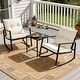 preview thumbnail 16 of 48, Pheap Outdoor Patio 3-piece Black/Brown Wicker Rocking Bistro Set by Havenside Home