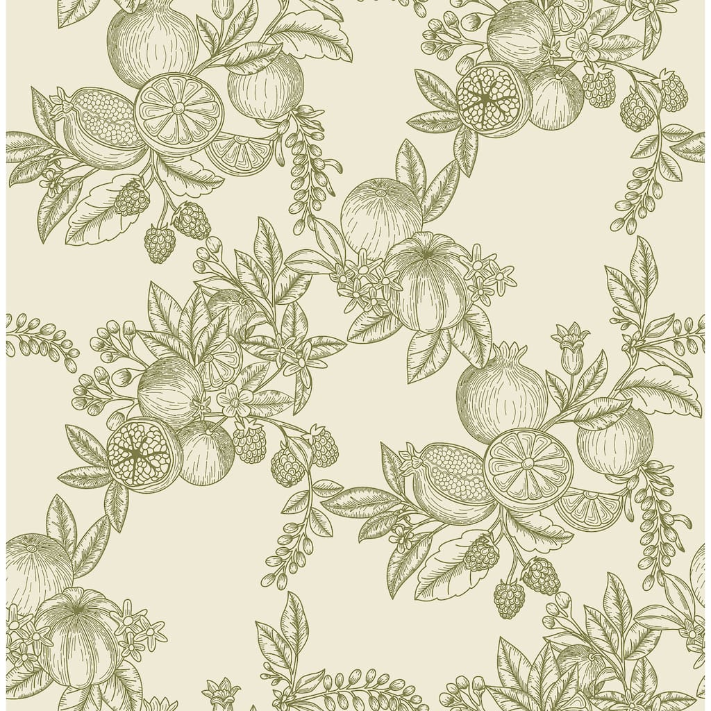 Chris Loves Julia x A-Street Prints Gerty Green Fruit Toile Wallpaper