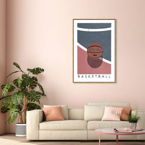 Oliver Gal 'Orange Basketball' Sports Orange Wall Art Canvas