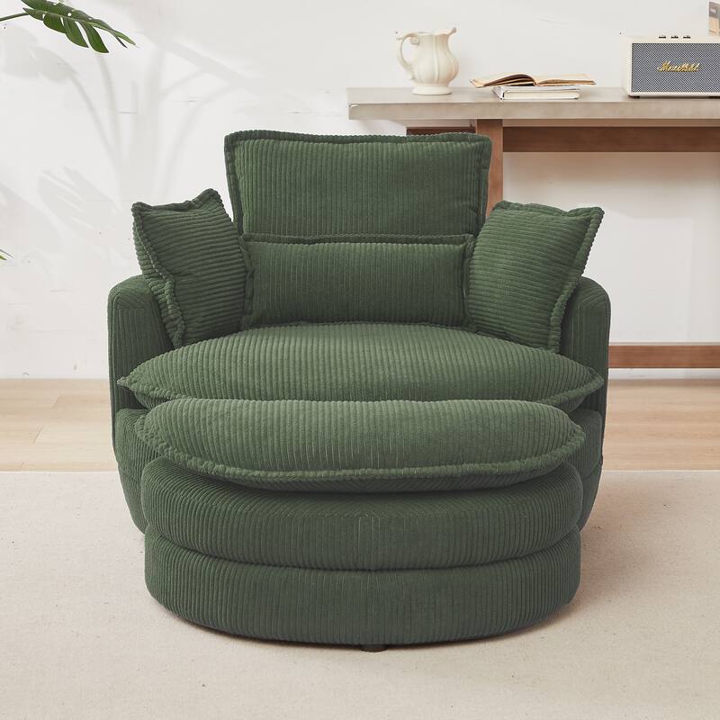52" Cuddle Sofa Chair with Ottoman for Comfort