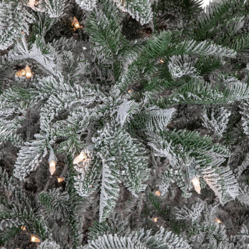 6.5' Flocked Whistler Noble Fir Artificial Christmas Tree Clear Lights - 6.5 Foot