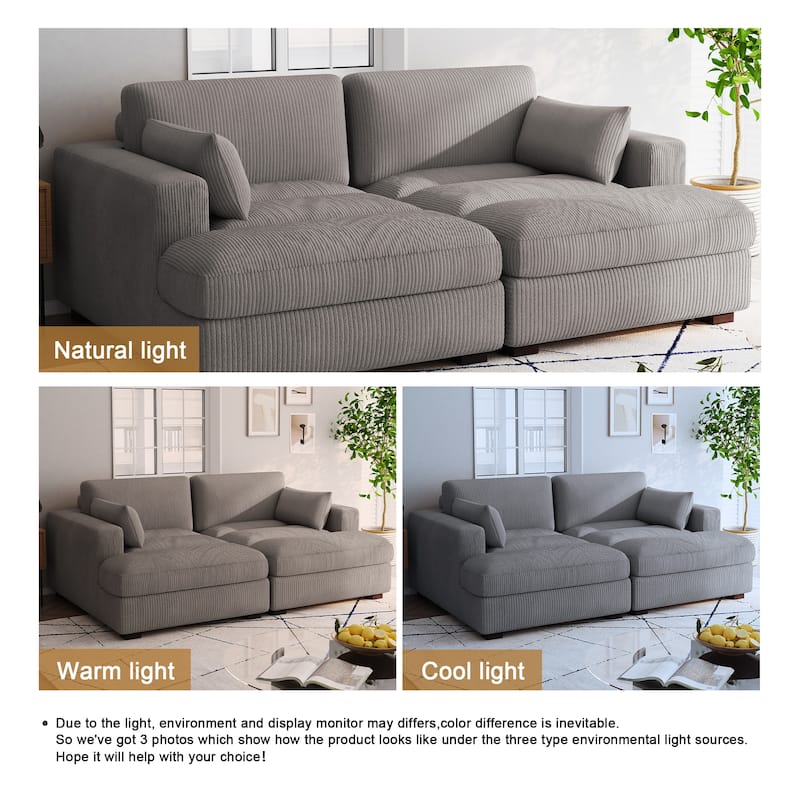 Navaeh Corduroy Modular Sectional Sofa Large Couch Sleeper Chaise