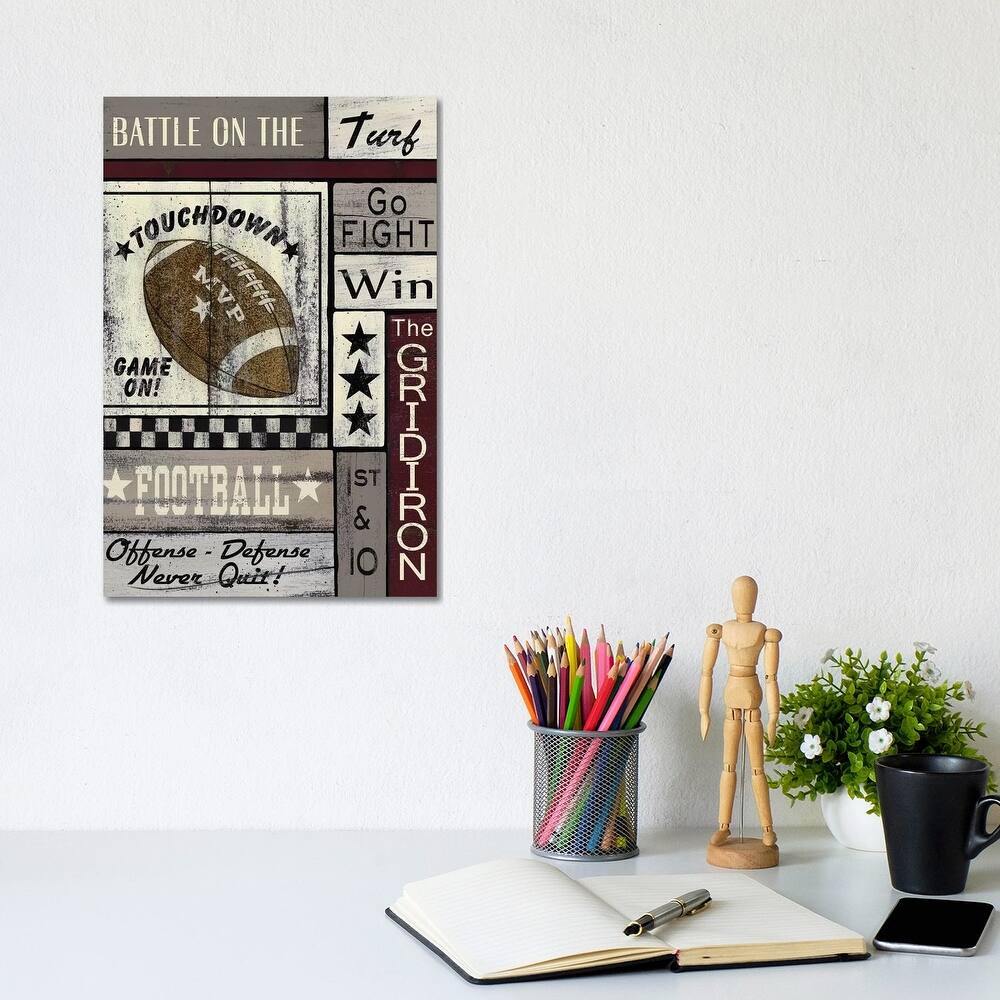 iCanvas "Football Game On" by Linda Spivey Canvas Print