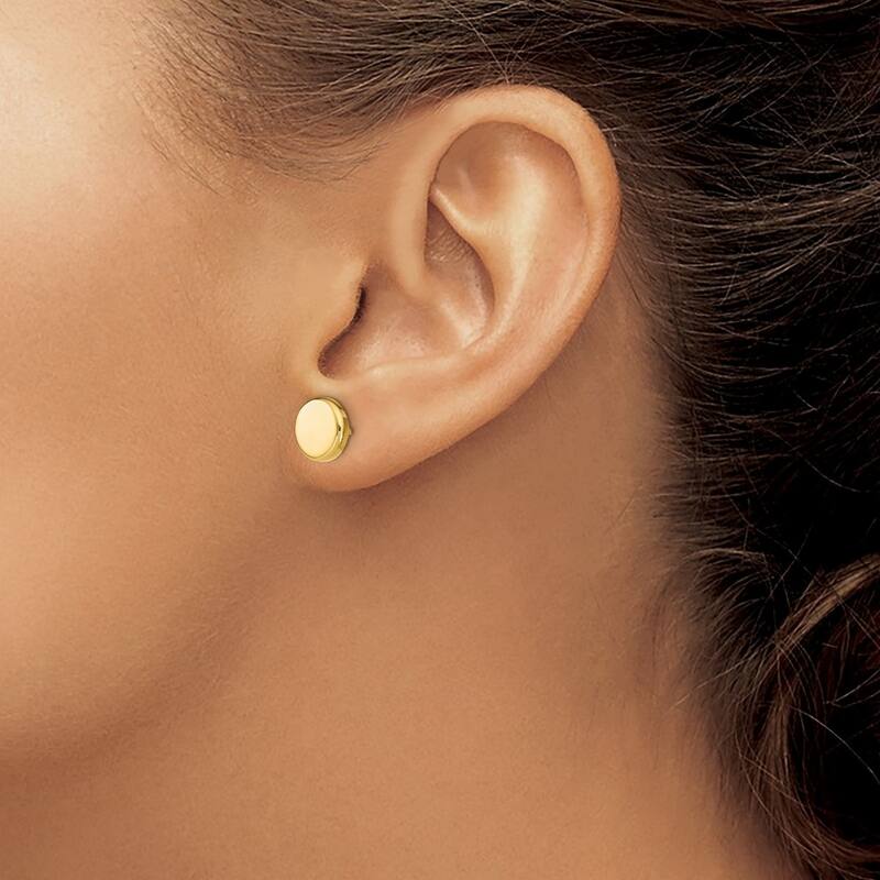 Curata 14k Yellow Gold 6.6mm Polished Button Post Earrings