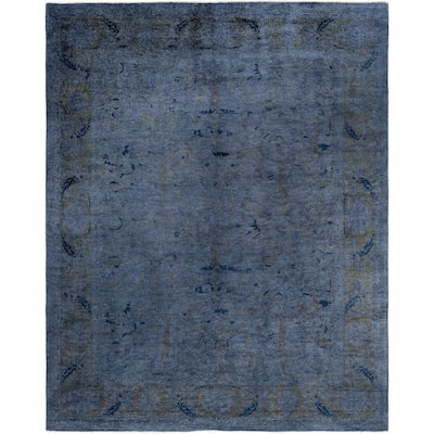 Overdyed One-of-a-Kind Hand-Knotted Area Rug - Gray - 8' 2" x 10' 2"