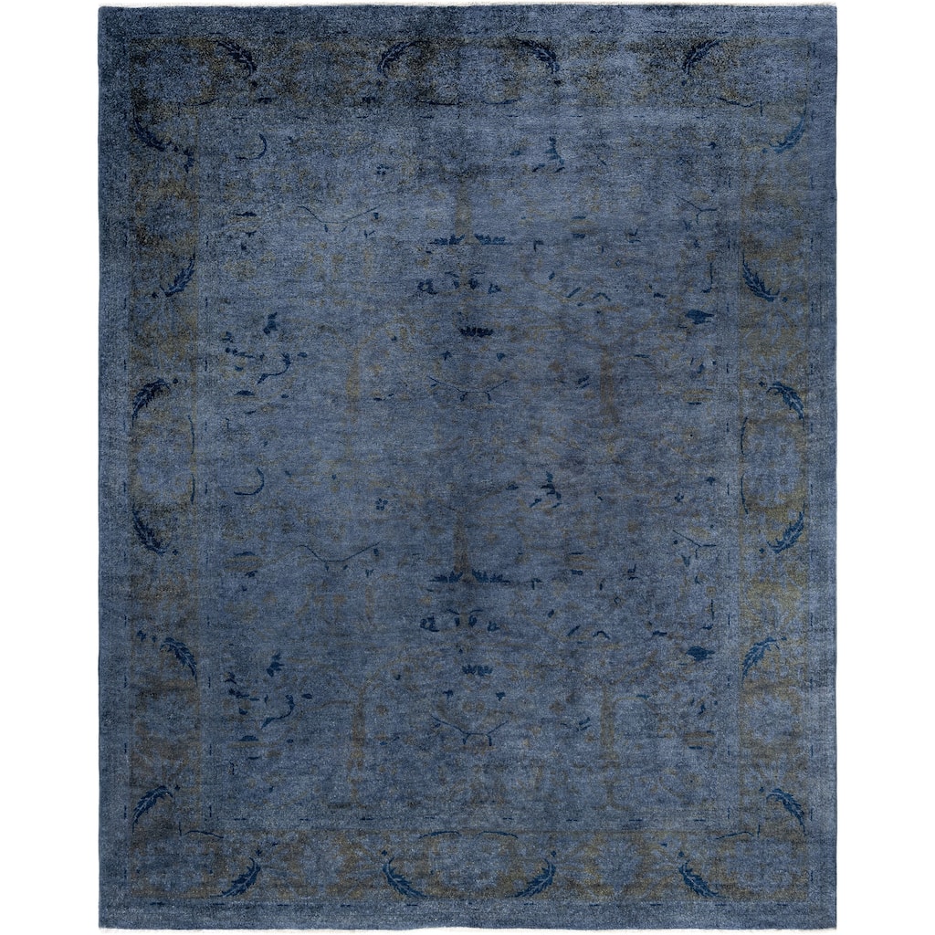 Overdyed One-of-a-Kind Hand-Knotted Area Rug - Gray - 8' 2" x 10' 2"