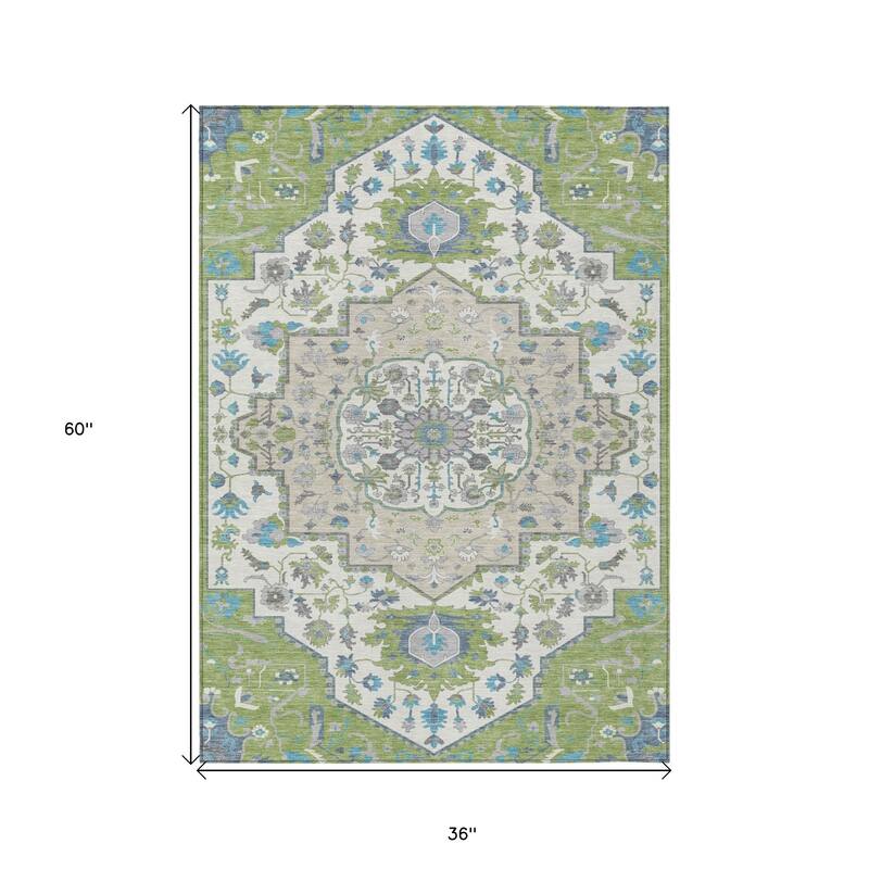 HomeRoots Oriental Traditional Rectangle Outdoor Rug