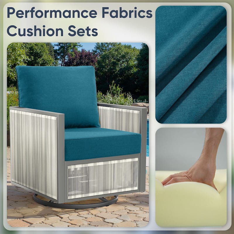 2 Pairs 6 Inch Seat & Back Cushion - Peacocka Green - 6 Inch
