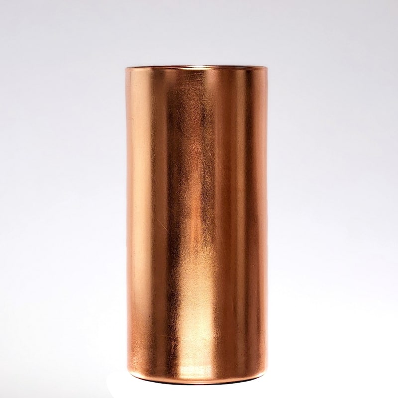 GILT 7" Glass Cylinder Vase