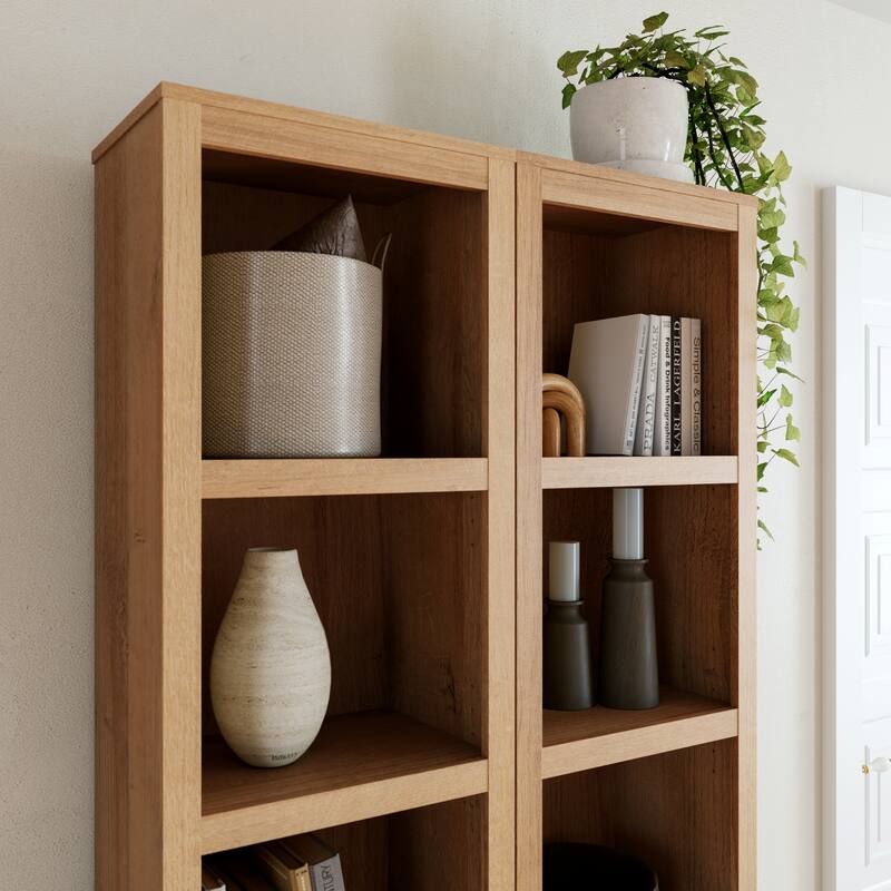 Prepac Moda 80" H 5-Tier Narrow Bookcase, Modern Storage Accent Bookshelf with 3 Adjustable Shelves for Home Office, Living Room