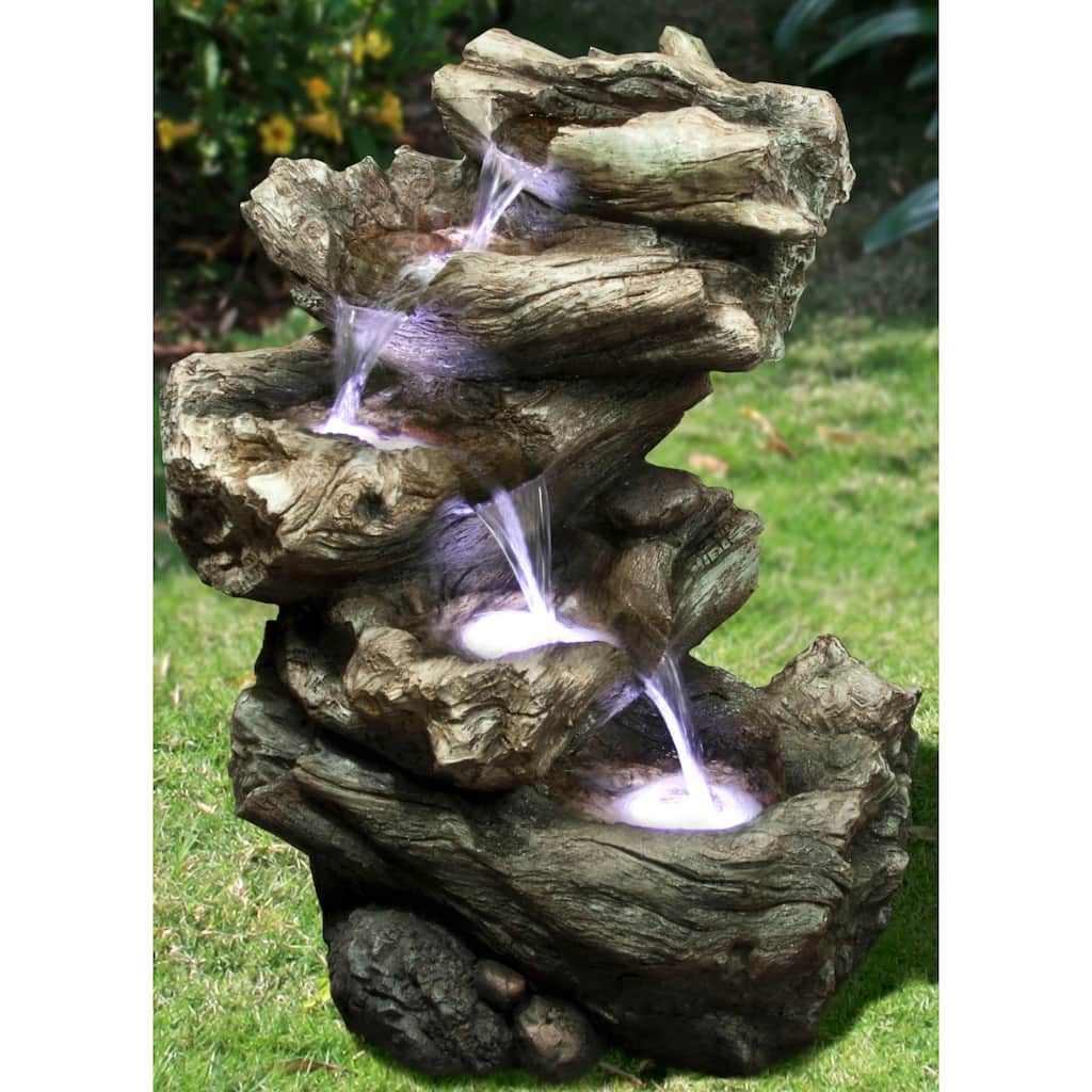 LED Lighted Cascading Rock Waterfall Fountain - 21.75"