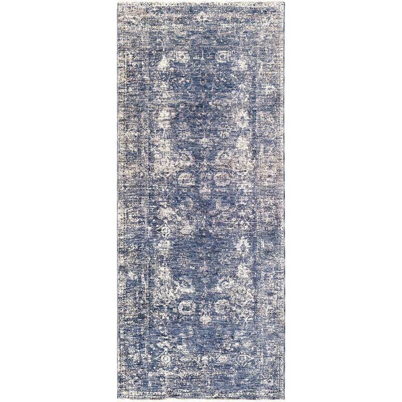 Livabliss Vintage Lincoln Border Area Rug - 3'3" x 8' - Navy