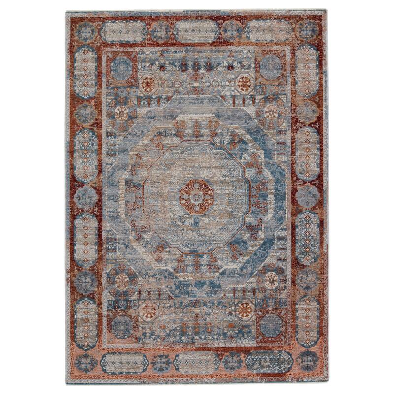 Charlene Medallion Area Rug - 9' 3" x 13' 3" - Blue/Red - Runner/Rectangle