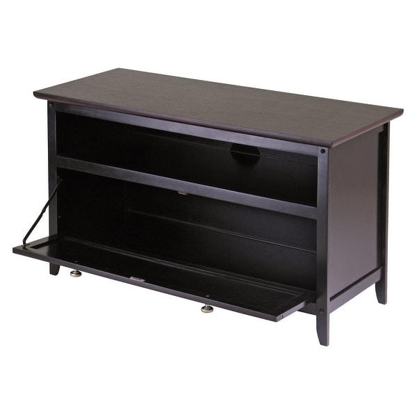 35.75" Dark Espresso Elegant Zuri Rectangular TV Stand - N/A