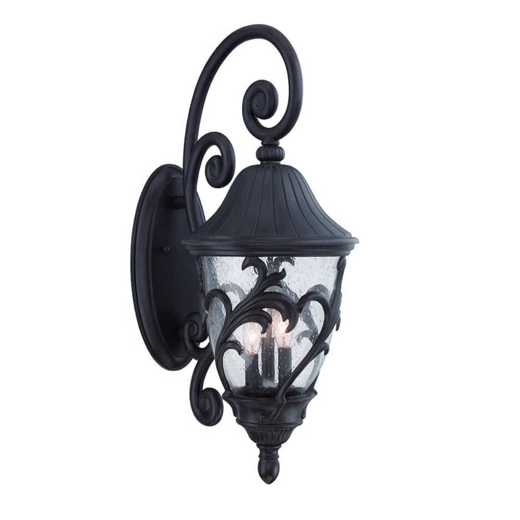 Matte Black Glass Shade Wall Light with Frosted Finish Dimmable LED - 16.75” x 12” x 30” (D x W x H)