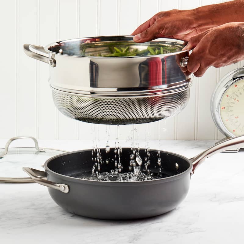 Denmark Tools for Cooks 3-piece Alum Favorite Saute Steamer Pan - Gray