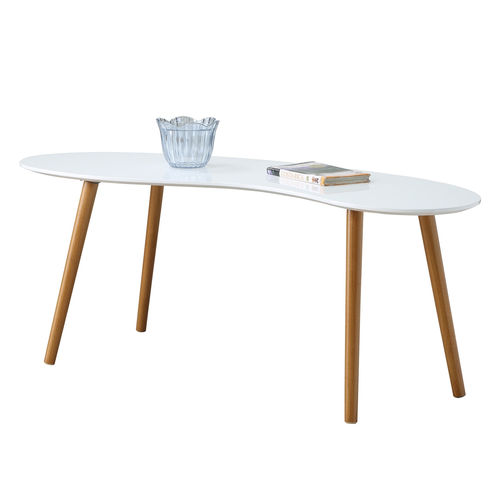 センターテーブル・ローテーブル 90's Vintage Bean Table Convenience Concepts Oslo Bean Shaped Coffee Table - Overstock