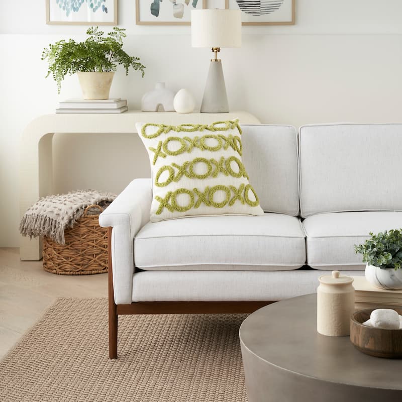 Mina Victory Life Styles Modern Textured XOXO Throw Pillow , (18" x 18")
