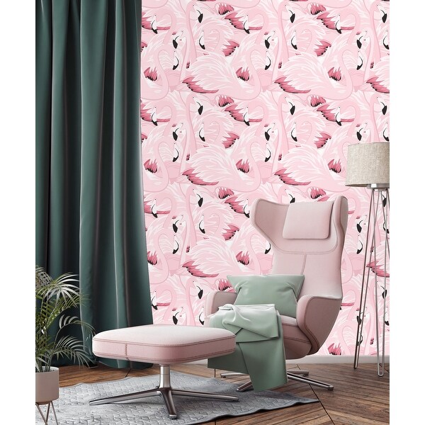 Watercolor Flamingos Wallpaper  Removable Wallpaper Peel and Stick Wa   ONDECORCOM