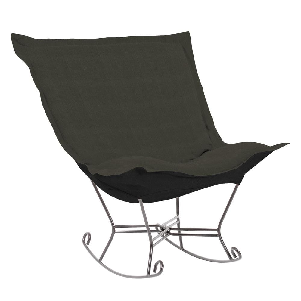 Allan Andrews Scroll Puff Rocker with Titanium Frame, Breeze Collection
