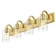 preview thumbnail 9 of 105, Bathroom Vanity Light Fixtures - Farmhouse Wall Light for Bathroom 4-Light - Brushed Gold