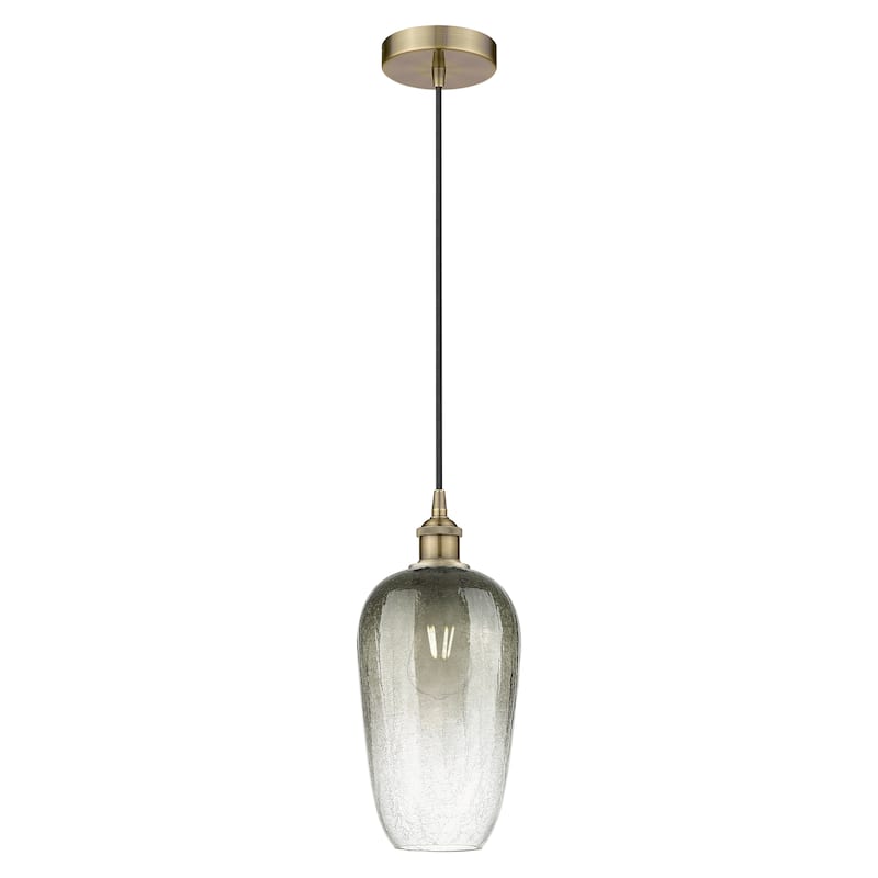 Innovations Lighting Endless Possibilities Edison - Brookhaven Flute - 1 Light 7" Cord Hung Mini Pendant - Antique Brass/Slate