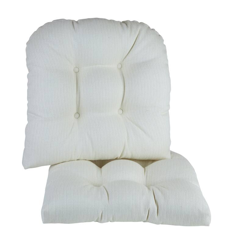 Klear Vu Gripper Omega Extra Large Dining Room Chair Cushion Set - Ivory - Set of 2