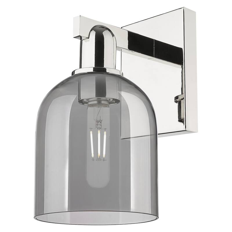 Innovations Lighting 716-1W-12-6 Bella Sconce Bella 12" Tall Wall - Polished Nickel / Light Smoke