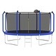 preview thumbnail 13 of 12, 12ft Blue Round Outdoor Trampoline with Enclosure Net and Basketball Hoop